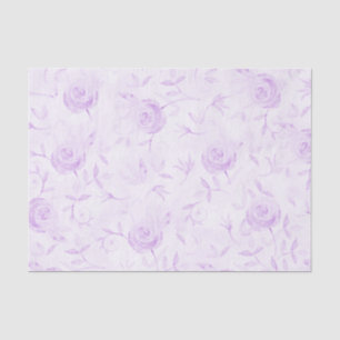Floral Elegant Rose Purple Pattern Tissue Paper