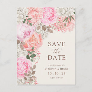 Floral Elegant Save The Date Postcard