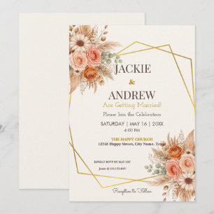 Floral Elegant Simple Botanical Wedding Invitation