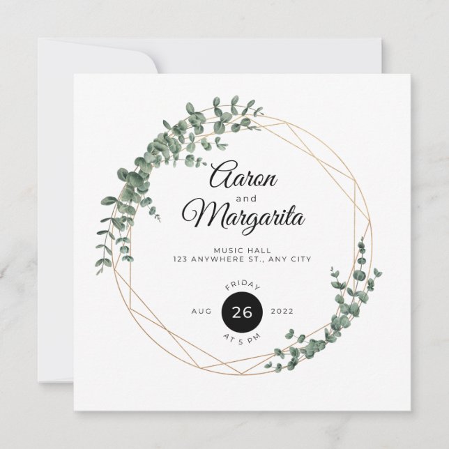 Floral Elegant Simple Wedding Invitation Card (Front)