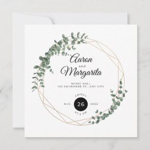 Floral Elegant Simple Wedding Invitation Card