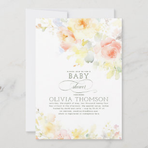 Floral Elegant Soft Summer Baby Shower Invitation