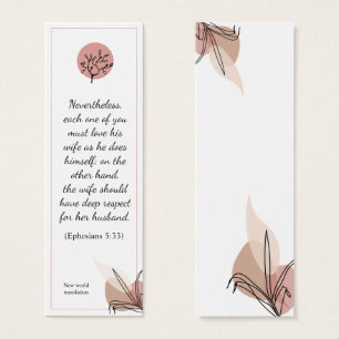 Floral Elegant Spiritual Bible Verse Bookmark
