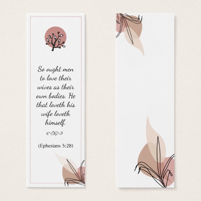 Floral Elegant Spiritual Bible Verse Bookmark (Front & Back)