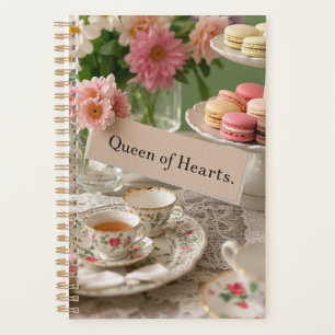 Floral elegant teacup queen of hearts planner