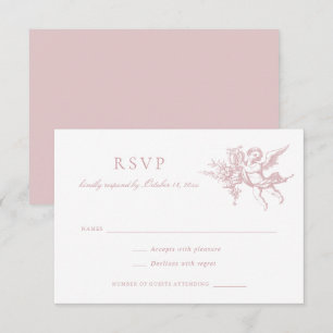 Floral Elegant Vintage Baroque Toile Wedding RSVP Invitation
