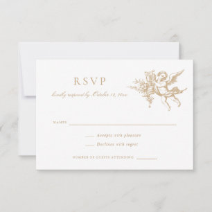 Floral Elegant Vintage Baroque Toile Wedding RSVP Invitation