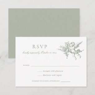 Floral Elegant Vintage Baroque Toile Wedding RSVP Invitation