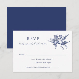 Floral Elegant Vintage Baroque Toile Wedding RSVP Invitation