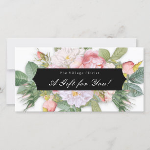 Floral Elegant Vintage Roses Gift Certificate