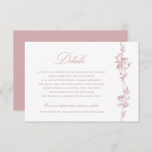 Floral Elegant Vintage Toile Wedding Details Invitation
