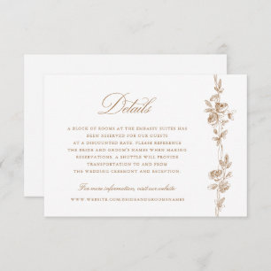Floral Elegant Vintage Toile Wedding Details Invitation
