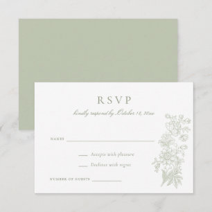 Floral Elegant Vintage Wedding RSVP Invitation