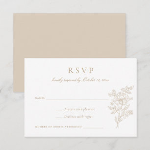 Floral Elegant Vintage Wedding RSVP Invitation
