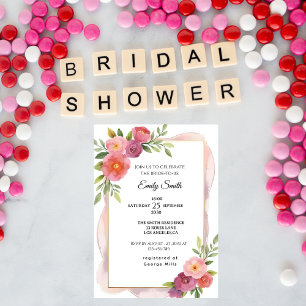 Floral Elegant Watercolor Chic  Bridal Shower Invitation