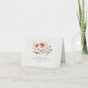 Floral Elegant Watercolor Wedding Thank You Card