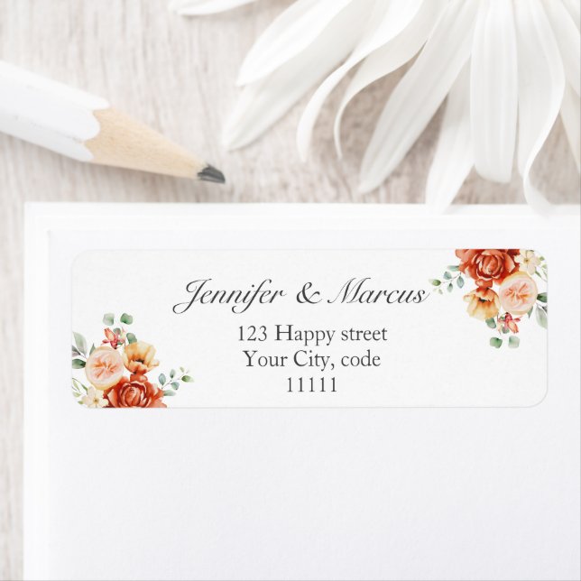Floral Elegant Wedding Announcement Return Address (Insitu)