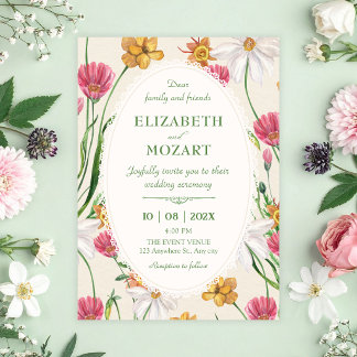 Floral elegant wedding invitation