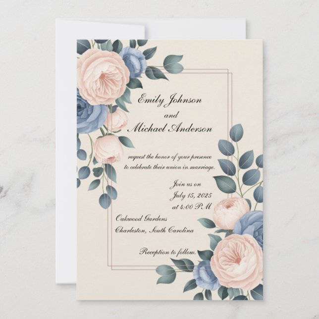 Floral Elegant Wedding Invitation (Front)