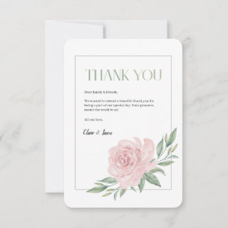 Floral Elegant Wedding Thank You Card
