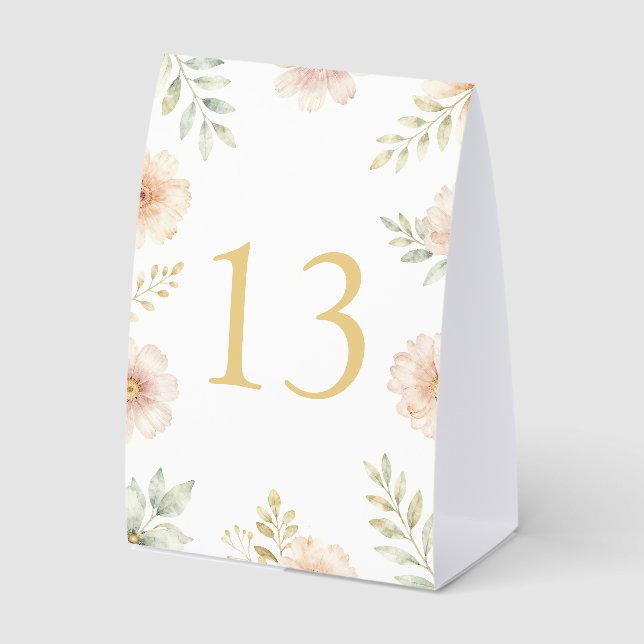 Floral elegant weeding table number (Front)