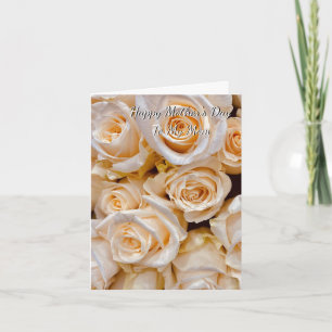 Floral Elegant White Roses Mother's Day Card