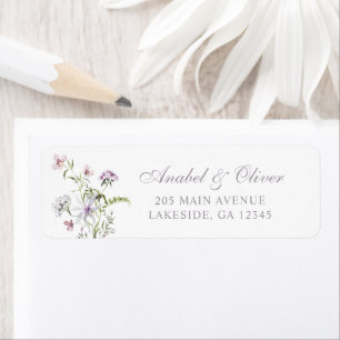 Floral Elegant Wildflowers Blush Return Address