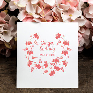 Floral Elegant Wreath Rubber Stamp