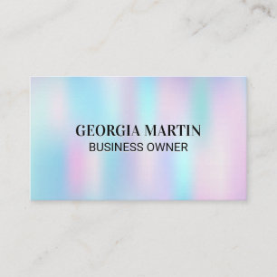 Floral Elements Border Holographic Gradient Business Card