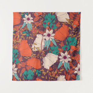 Floral Elements: Hand Drawn Seamless. Tapestry