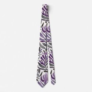 Floral Elements in Purple  Tie