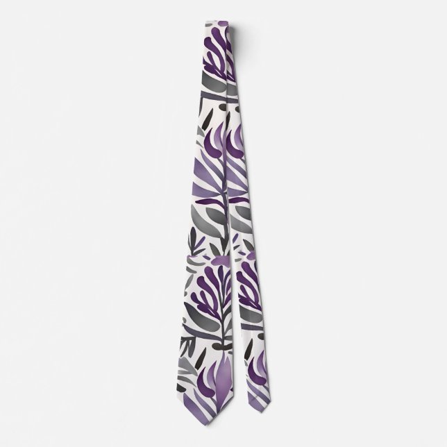 Floral Elements in Purple  Tie (Front)