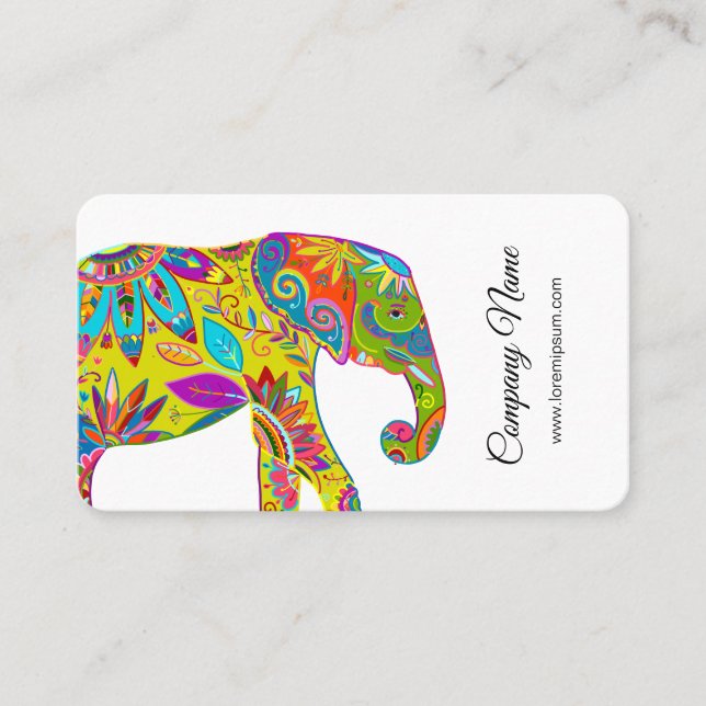 Floral Elephant card (Front)