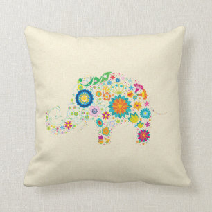 Floral Elephant Cushion