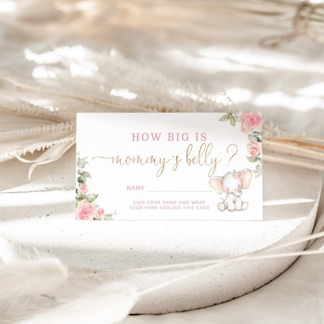 Floral elephant how big is mummy's belly enclosure card (Creator Uploaded)