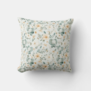 Floral Elephant Nursery Cushion