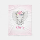 Floral Elephant Personalised Girl