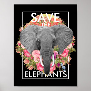 floral elephant poster