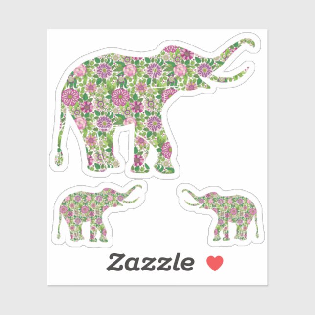 Floral elephants Illustration (Sheet)