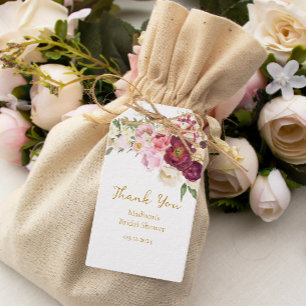 FLORAL Embrace Matrimony Bridal Shower Gift Tags