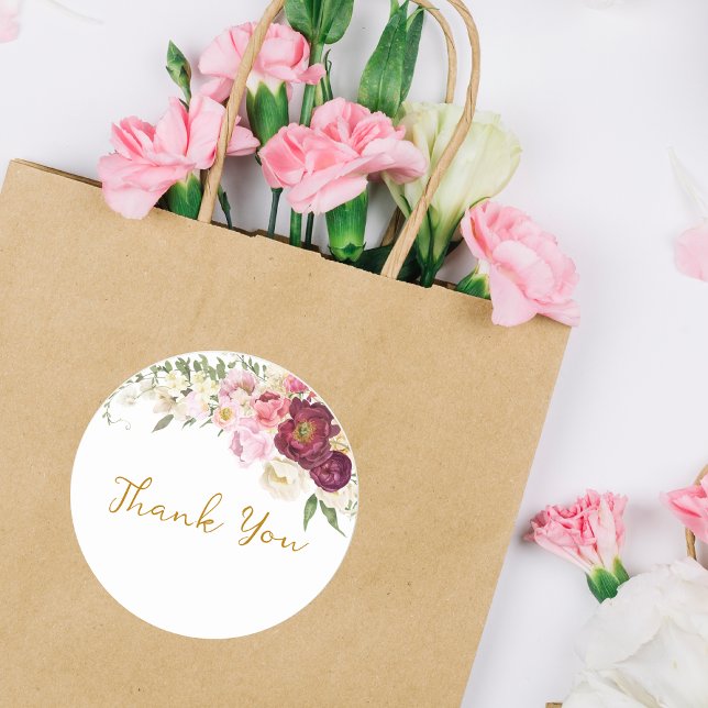 FLORAL Embrace Matrimony Thank You Label (Creator Uploaded)