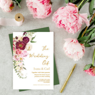 FLORAL Embrace Matrimony Wedding Invitation