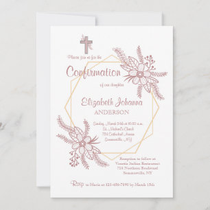 Floral Embrace Religious Invitation