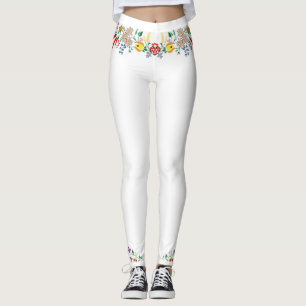 Floral embroidered legging