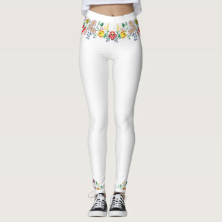 Floral embroidered legging