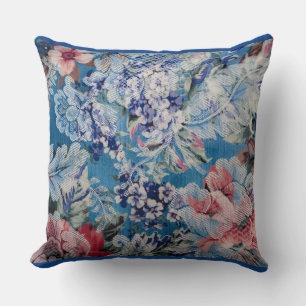 Floral Embroidered Pattern Colourful Flowers  Cushion