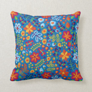 Floral Embroidery Pattern Cushion