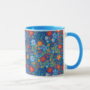 Floral Embroidery Pattern Mug