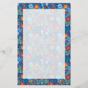 Floral Embroidery Pattern Stationery