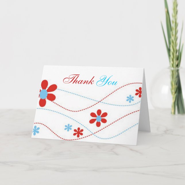 Floral embroidery thank you card (Front)